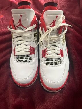 Jordan White and Red Retro Basketball Sneakers SOLD